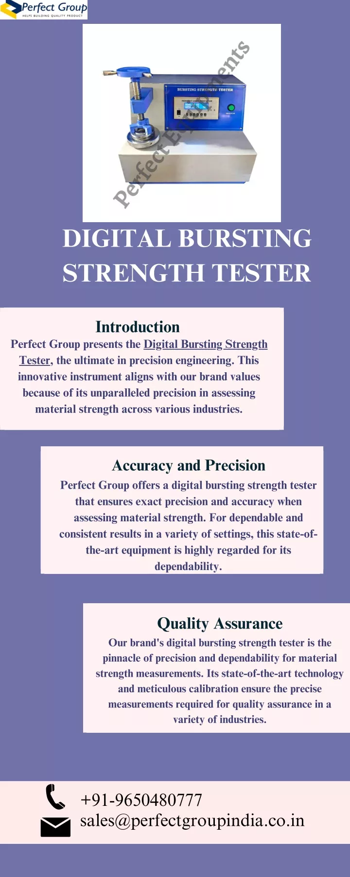 digital bursting strength tester