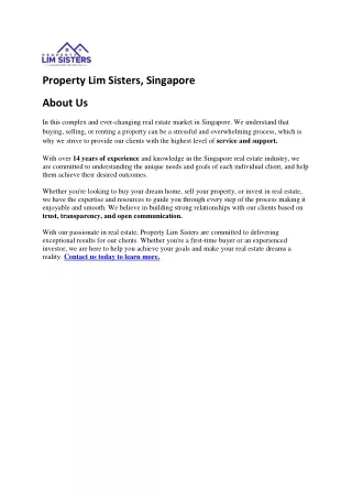 Lim Sisters Residences: Exceptional Homes in the Heart of Singapore