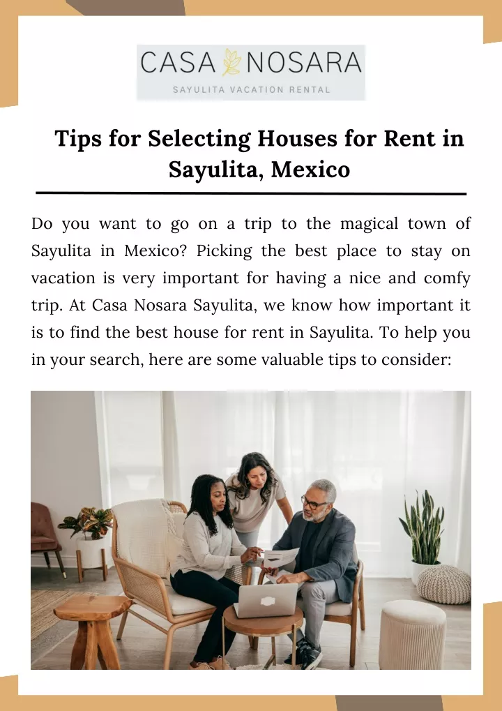 tips for selecting houses for rent in sayulita