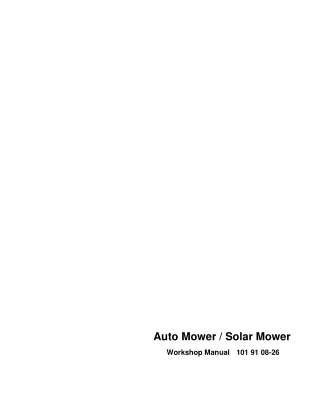Husqvarna Auto mower  Solar mower Service Repair Manual