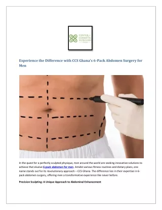 Experience the Difference with CCS Ghana's 6-Pack Abdomen Surgery for Men