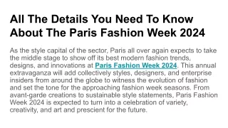 Paris Fashion Week 2024: Men's Fall-Winter Trends Unveiled