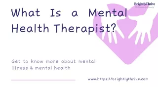 What Is a Mental Health Therapist