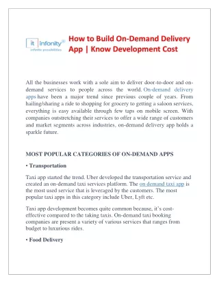 How to Build On Demand Mobile Apps | Know the Cost