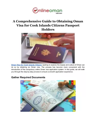 Oman Visa for Cook Islands Citizens Passport Holders