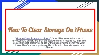 How To Clear Storage On iPhone