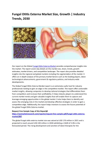 fungal otitis externa market size growth industry