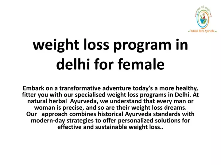 weight loss program in delhi for female