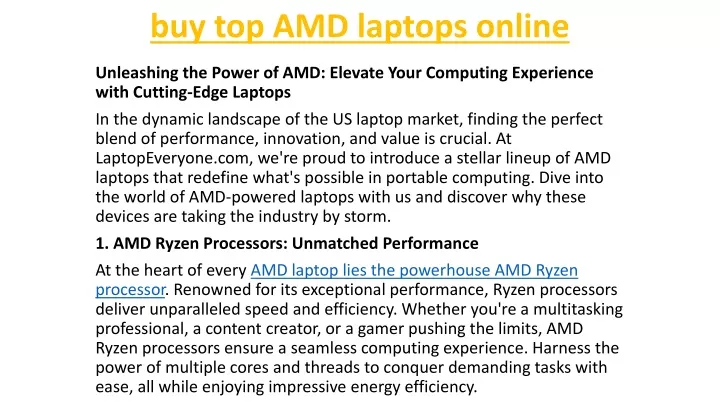 buy top amd laptops online