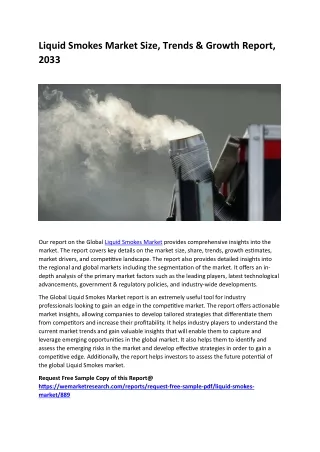 liquid smokes market size trends growth report