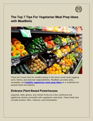 vegetarian meal prep ideas &FAQs
