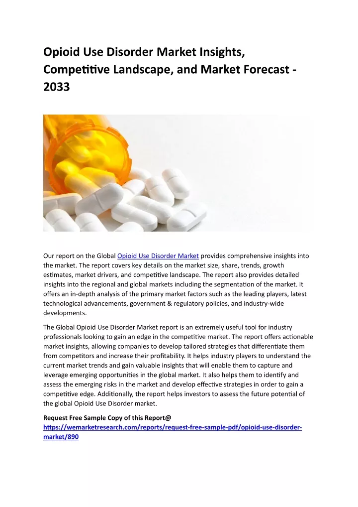 opioid use disorder market insights competitive