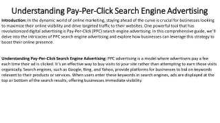 Understanding Pay-Per-Click Search Engine Advertising