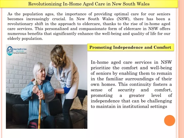 revolutionizing in home aged care in new south