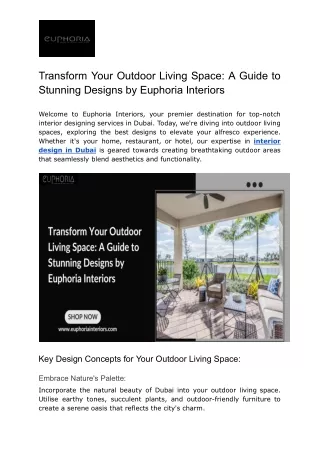 Transform Your Outdoor Living Space_ A Guide to Stunning Designs by Euphoria Interiors