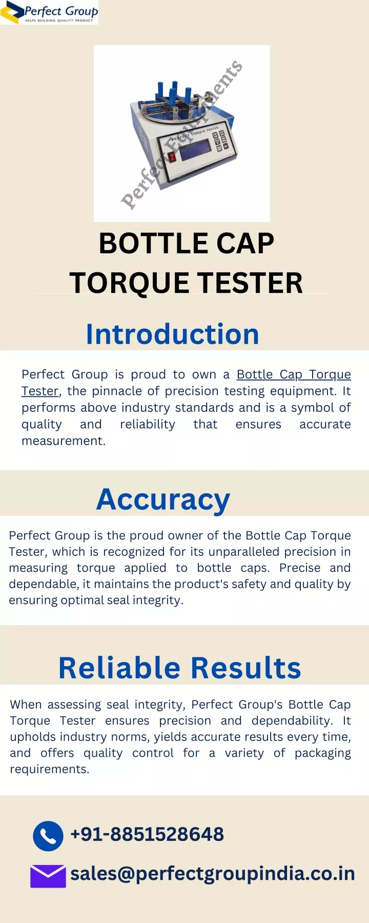 bottle cap torque tester introduction