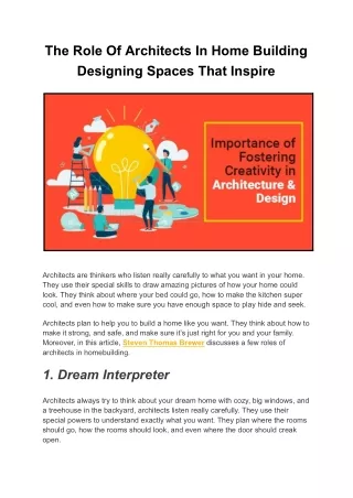 the role of architects in home building designing
