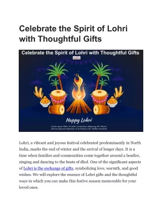 Celebrate the Spirit of Lohri with Thoughtful Gifts