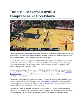 the 4 v 3 basketball drill a comprehensive