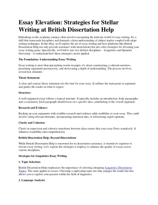 essay elevation strategies for stellar writing