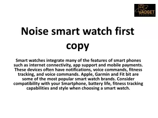 Noise smart watch first copy