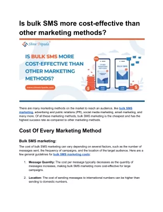 is bulk sms more cost effective than other
