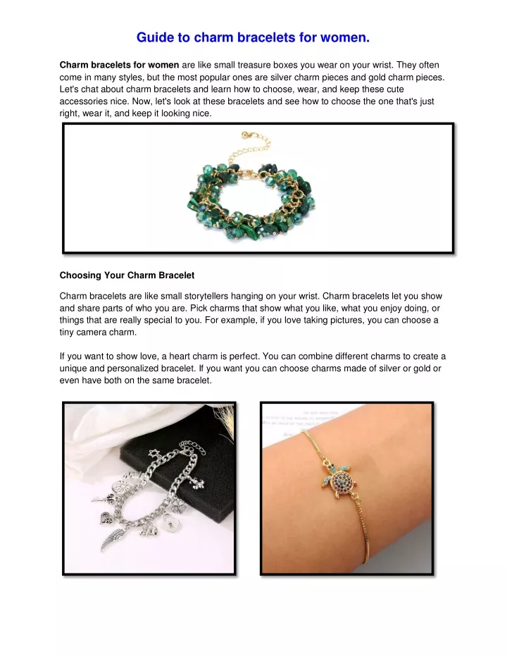 guide to charm bracelets for women