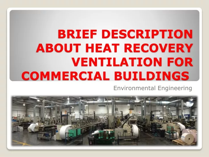 brief description about heat recovery ventilation for commercial buildings