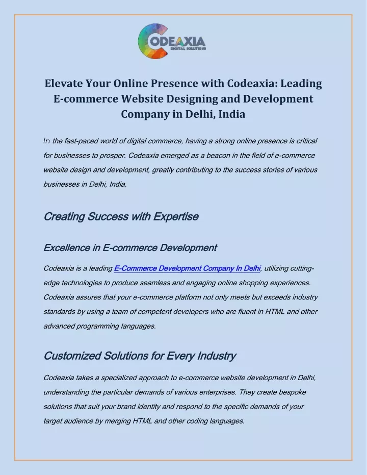 elevate your online presence with codeaxia