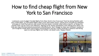 Cheap flight from New York to San Francisco