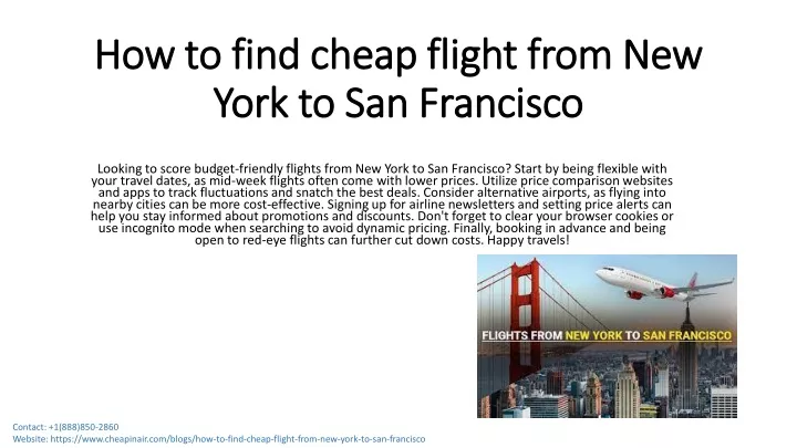 how to find cheap flight from new york to san francisco