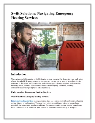 swift solutions navigating emergency heating