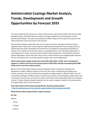 antimicrobial coatings market analysis trends