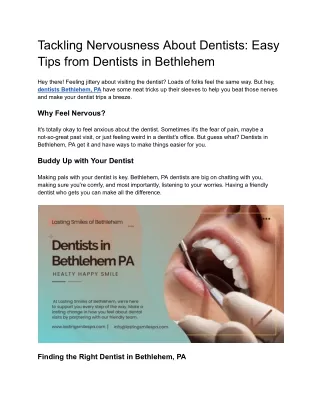 tackling nervousness about dentists easy tips