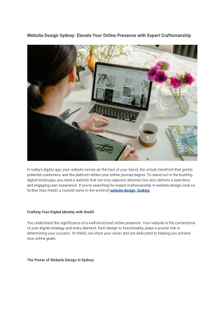 Website Design Sydney_ Elevate Your Online Presence with Expert Craftsmanship