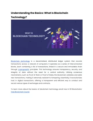 understanding the basics what is blockchain