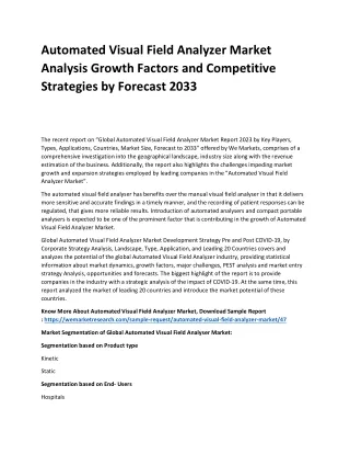 automated visual field analyzer market analysis