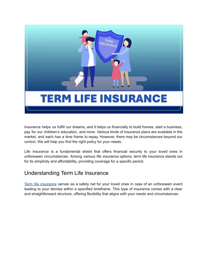 insurance helps us fulfill our dreams
