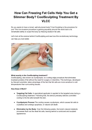 Sculpt Your Body with VLCC