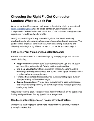 Choosing the Right Fit-Out Contractor London_ What to Look For