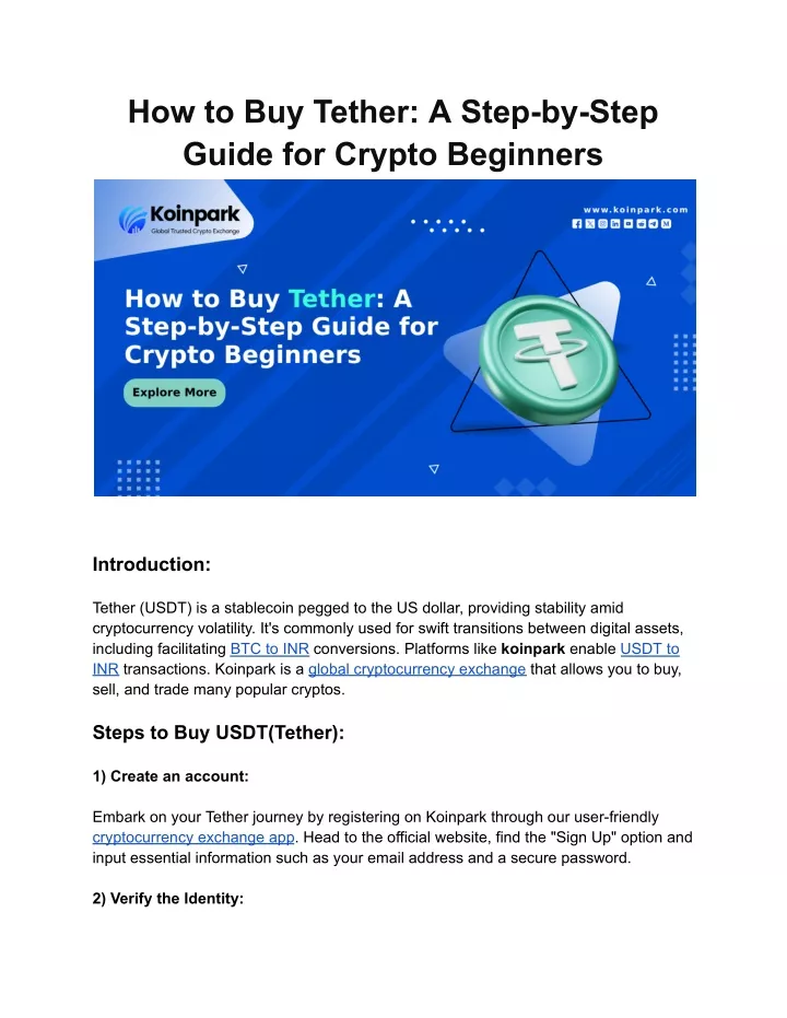 how to buy tether a step by step guide for crypto