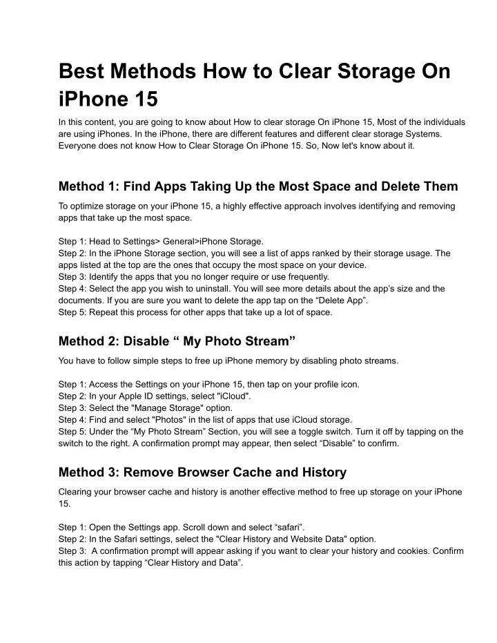 ppt-best-methods-how-to-clear-storage-on-iphone-15-powerpoint