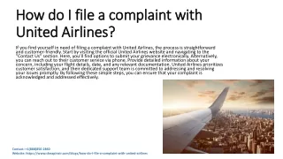 The process is to file a complaint with United Airlines