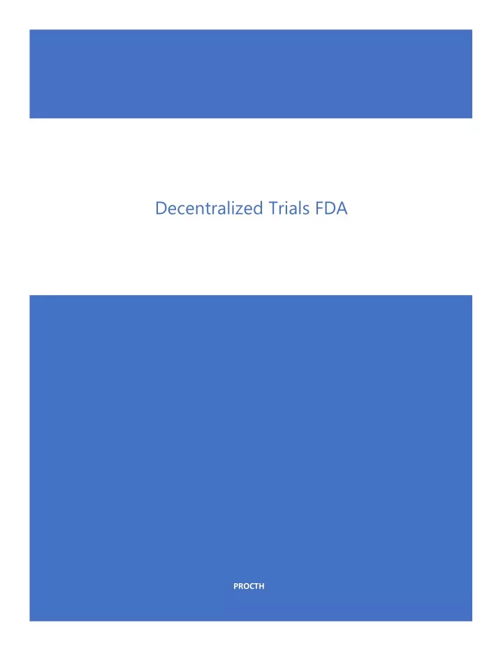 decentralized trials fda