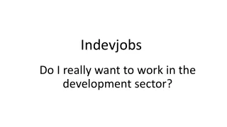 Do I really want to work in the development sector ?