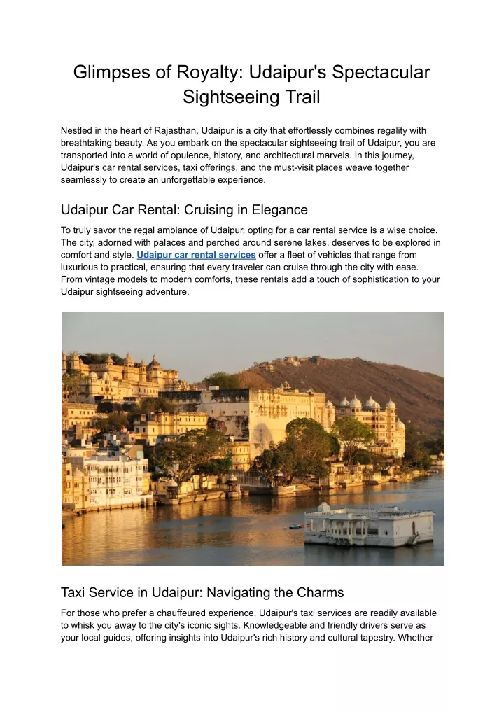 glimpses of royalty udaipur s spectacular