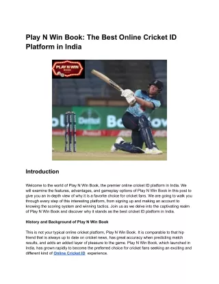 Play N Win Book_ The Best Online Cricket ID Platform in India