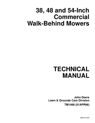 John Deere 54 Inch Commercial Walk-Behind Mower Service Repair Manual