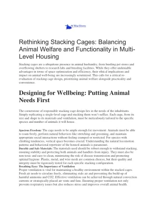 Rethinking Stacking Cages