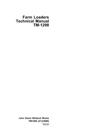 John Deere 75 Farm Loaders Service Repair Manual (tm1298)